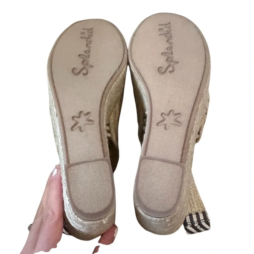 Splendid Striped Espadrille Wedge Sandals 7.5